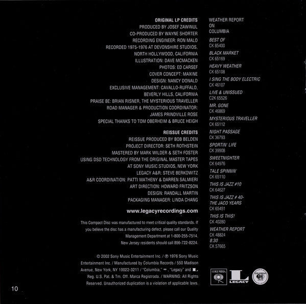 Weather Report – Black Market Music CD