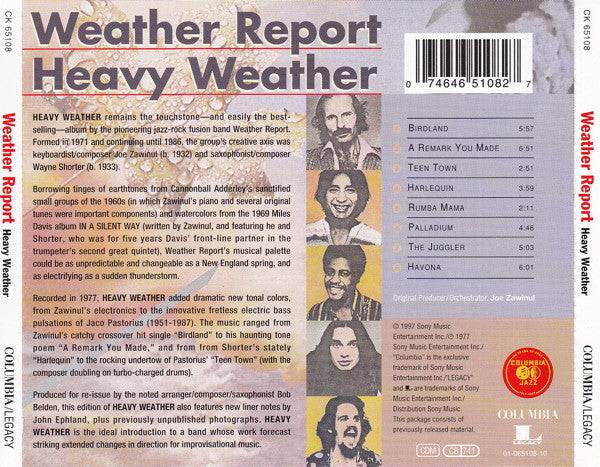 Weather Report – Heavy Weather Music CD