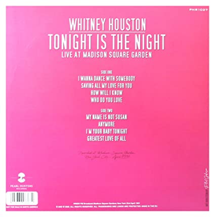 Whitney Houston - Tonight Is the Night: Live At Madison Square Garden [Import] Vinyl Record