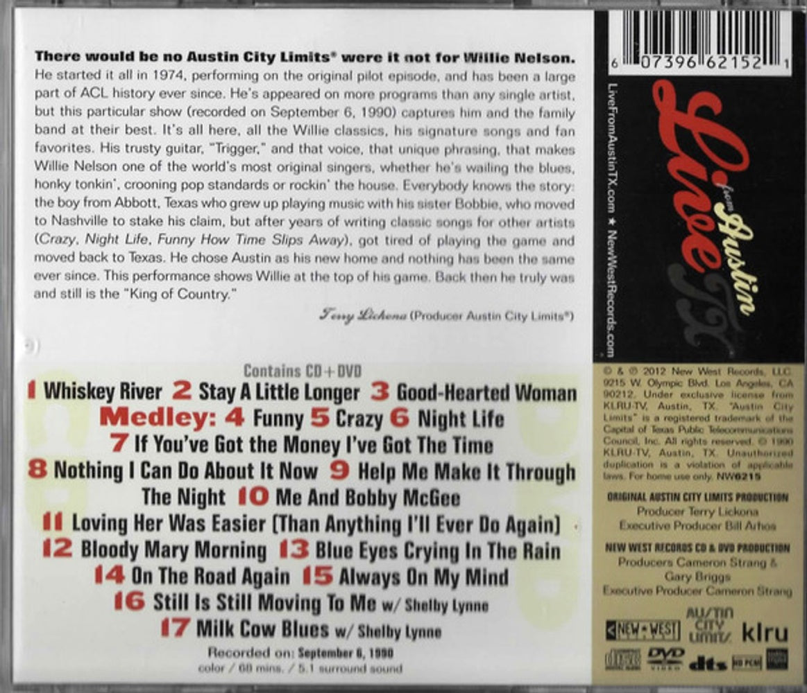 Willie Nelson – Live From Austin, TX (CD & DVD) Music CD