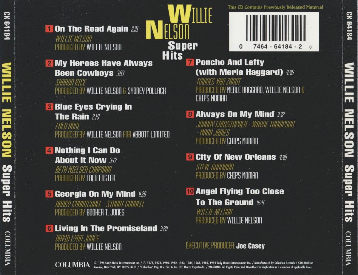 Willie Nelson – Super Hits Music CD