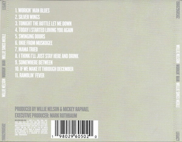 Willie Nelson – Workin' Man: Willie Sings Merle Music CD
