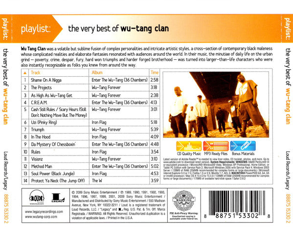 Wu-Tang Clan – Playlist: Very Best Music CD