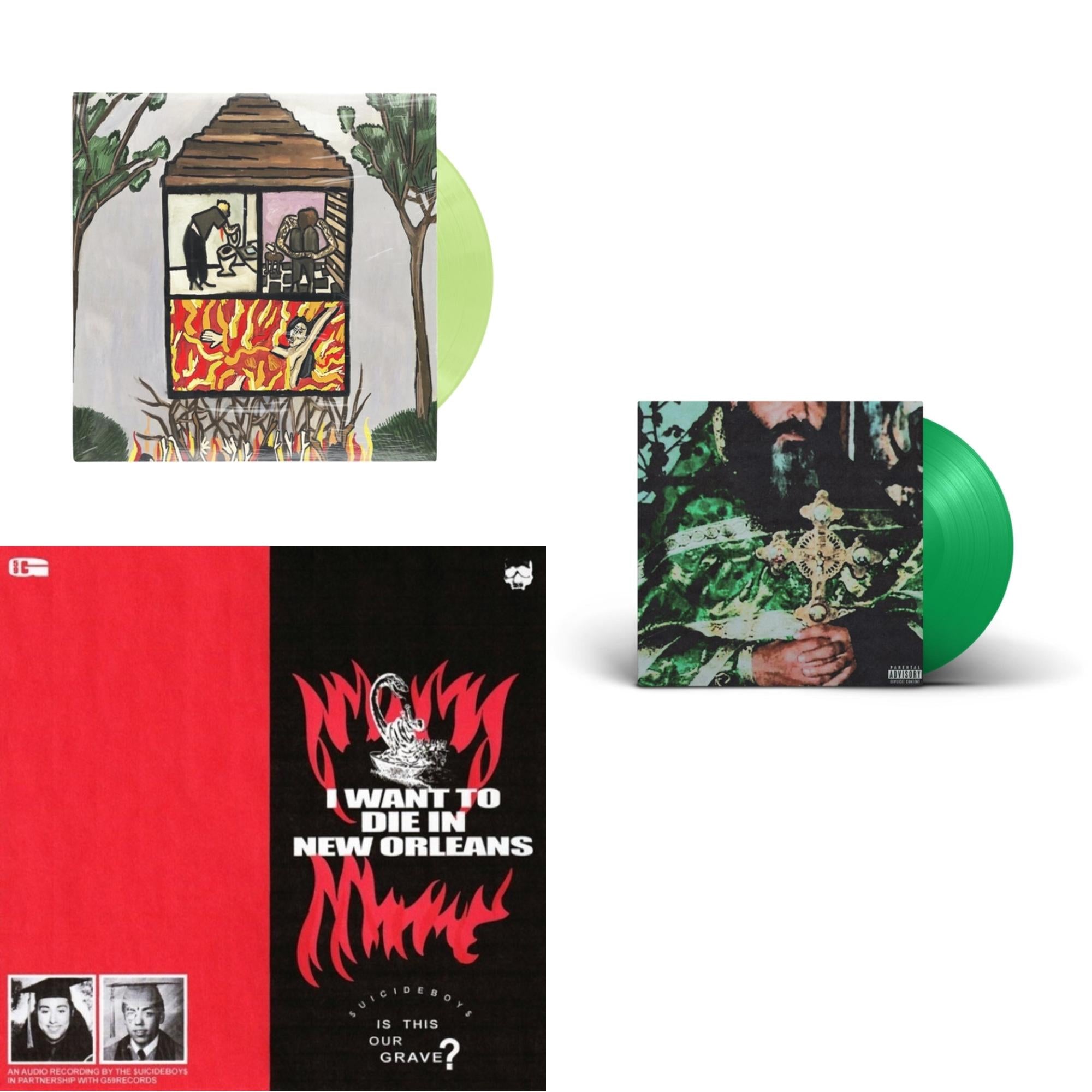 Long Term Effects Of Suffering (Glow Green LP Vinyl) & Sing Me A Lullaby My Sweet Temptation (Green LP Vinyl) & I Want To Die In New Orleans (Silver LP Vinyl)