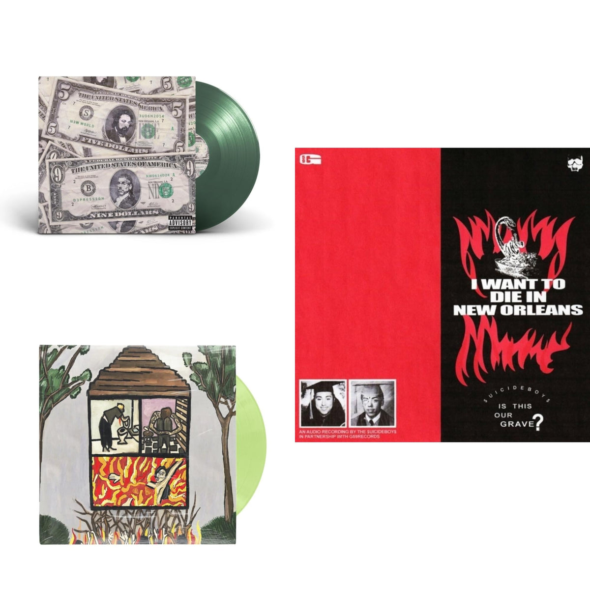 Long Term Effects Of Suffering (Glow Green LP Vinyl) & New World Depression (Coke Bottle LP Vinyl) & I Want To Die In New Orleans (Silver LP Vinyl)