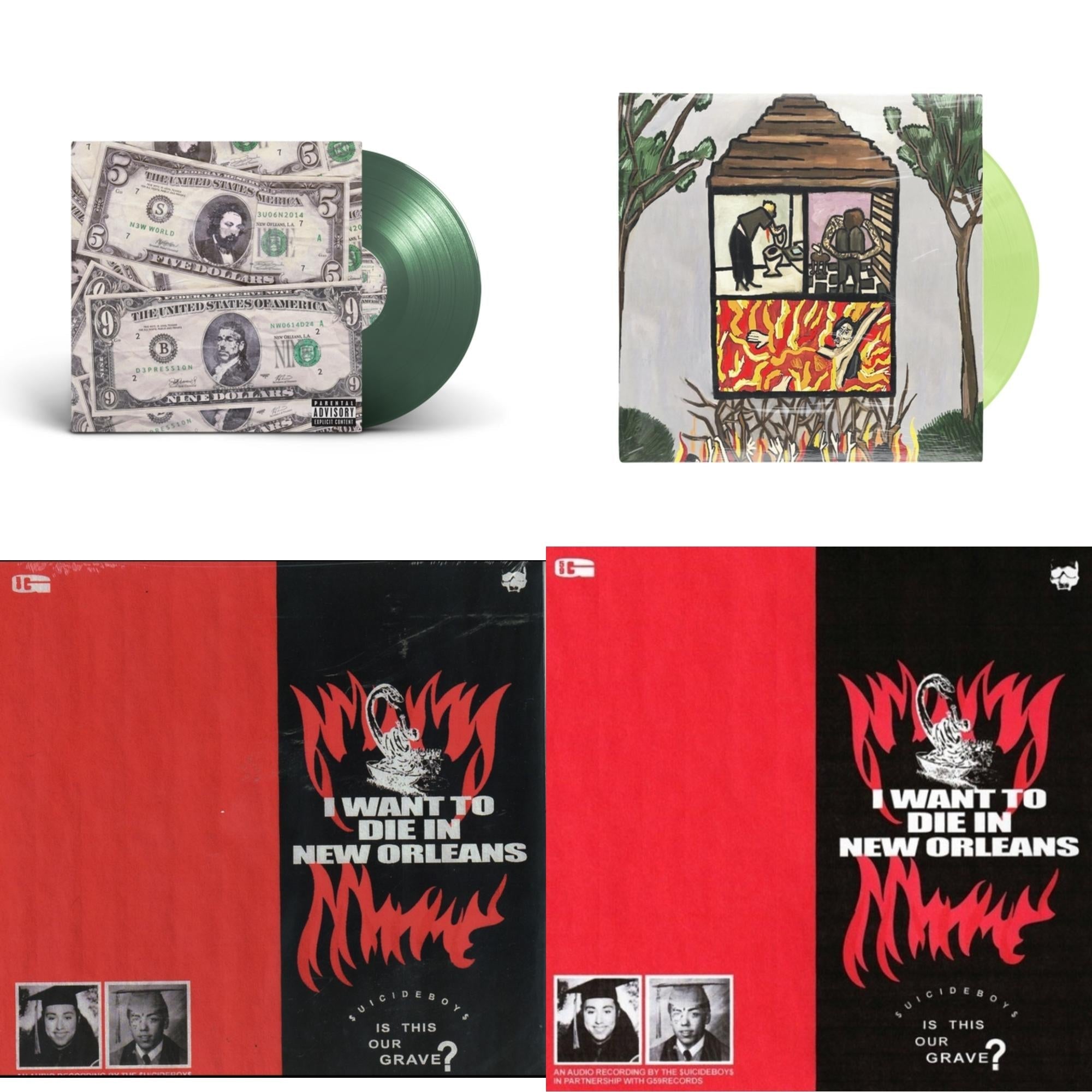 Long Term Effects Of Suffering (Glow Green LP Vinyl) & New World Depression (Coke Bottle LP Vinyl) & I Want To Die In New Orleans (Red/Black LP Vinyl) & I Want To Die In New Orleans (Silver LP Vinyl)