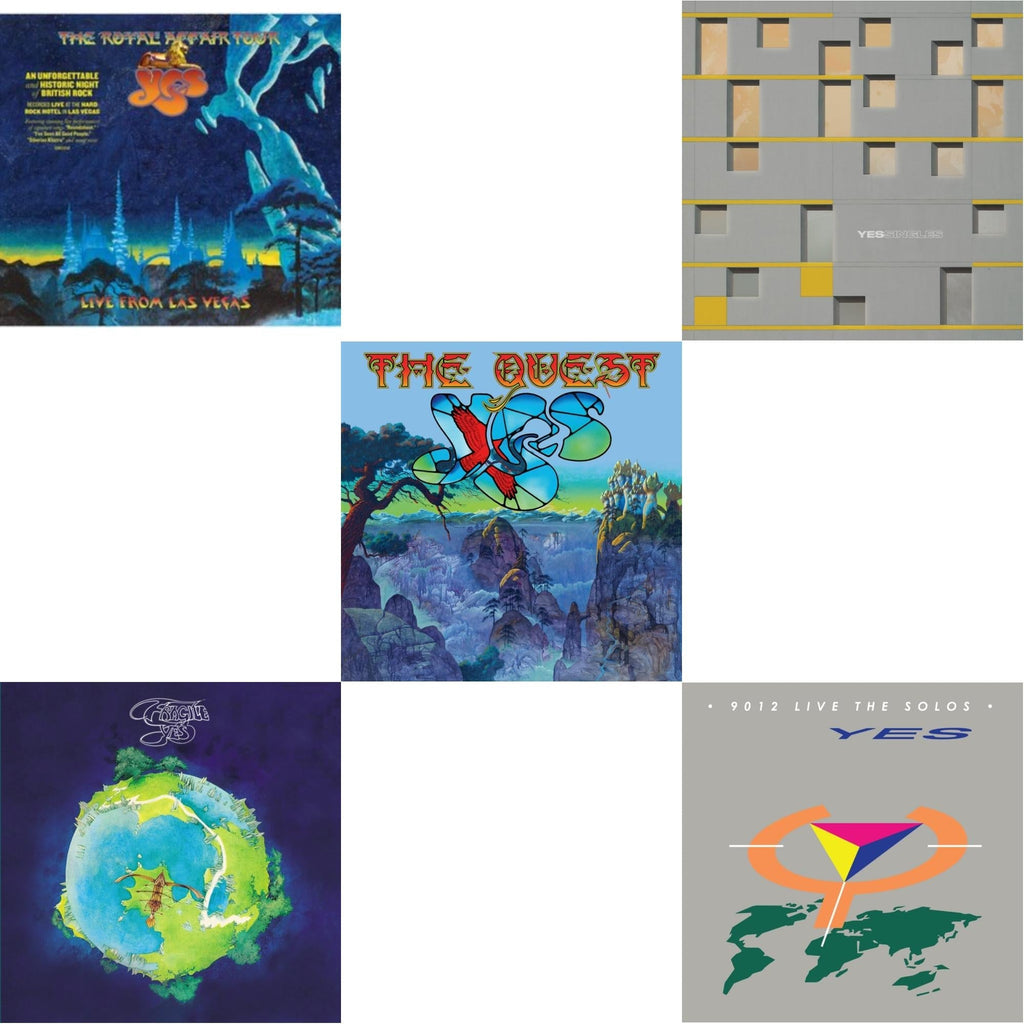 Yessingles (Yellow/Orange/Black Splatter LP Vinyl) (Rocktober) & Quest (2LP/2CD/Sky Blue Vinyl) (I) & Royal Affair Tour (Live In Las Vegas) & Fragile (Super Deluxe/LP/CD/DVD) & 9012Live - The Solos (180G/Limited Edition)