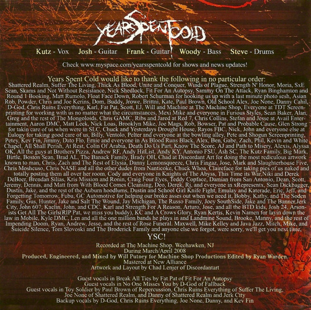 Years Spent Cold – Moving Heaven To Hell Music CD