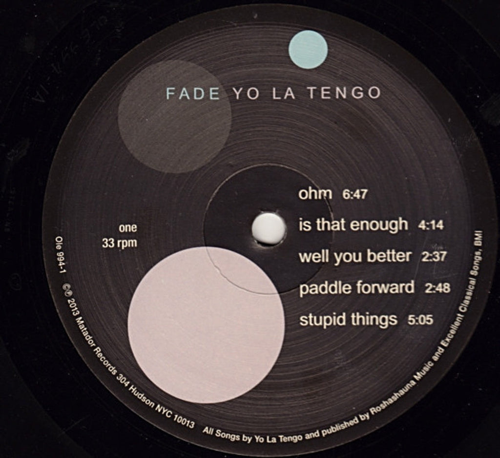 Yo La Tengo – Fade (LP Vinyl) Vinyl Record