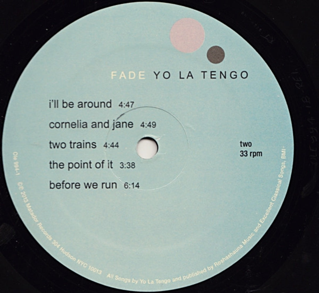 Yo La Tengo – Fade (LP Vinyl) Vinyl Record