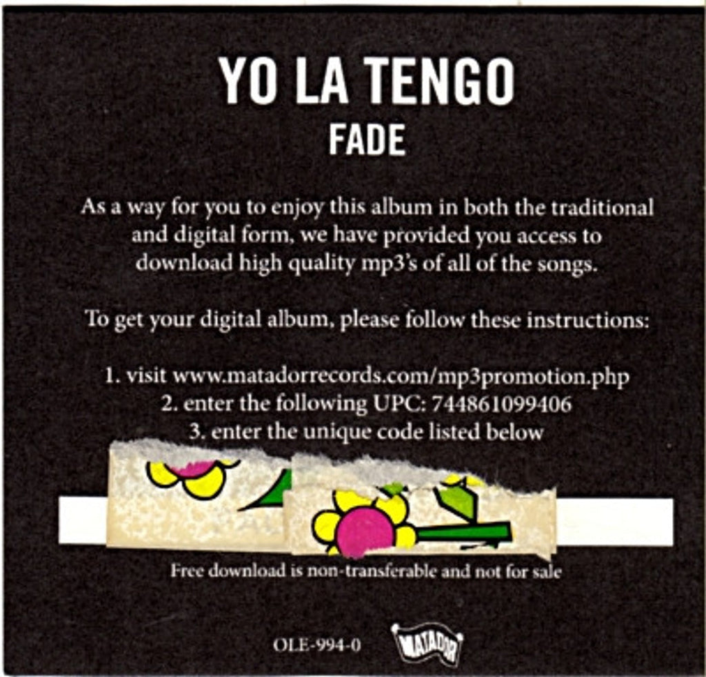 Yo La Tengo – Fade (LP Vinyl) Vinyl Record