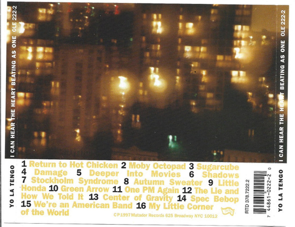 Yo La Tengo – I Can Hear the Heart Beating As One Music CD