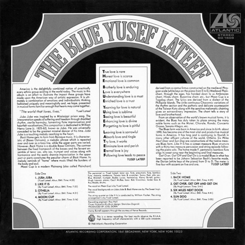 Yusef Lateef – The Blue Yusef Lateef (LP Vinyl) Vinyl Record