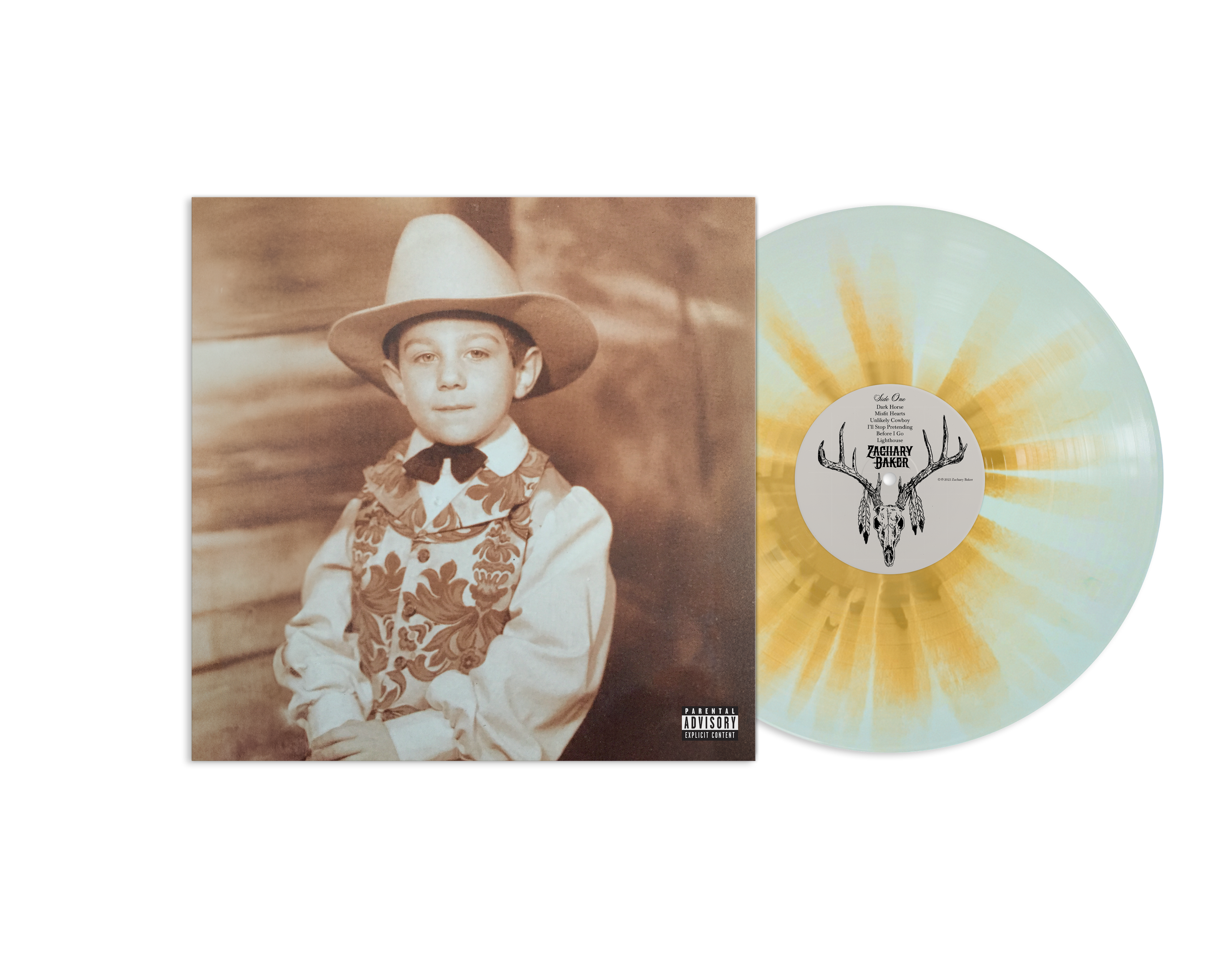 Zachary Baker - Dark Horse LP (Exclusive Limited Edition of 200 - Sky Blue with Gold Splatter Vinyl) Vinyl Record