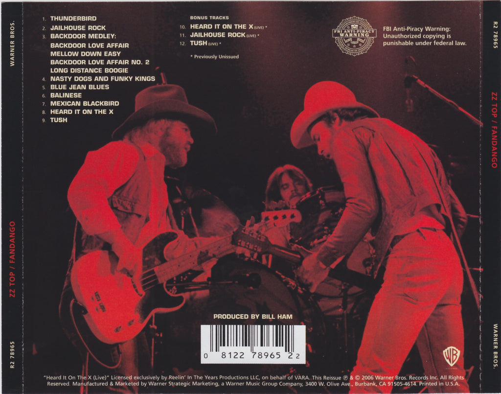ZZ Top – Fandango Music CD
