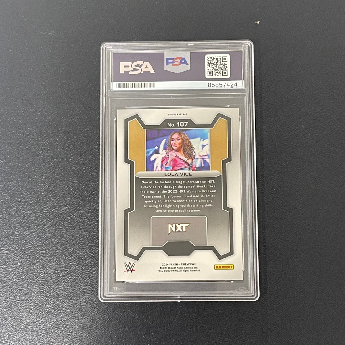 2024 Panini Prizm WWE #187 Lola Vice Signed Card Auto 10 PSA Slabbed