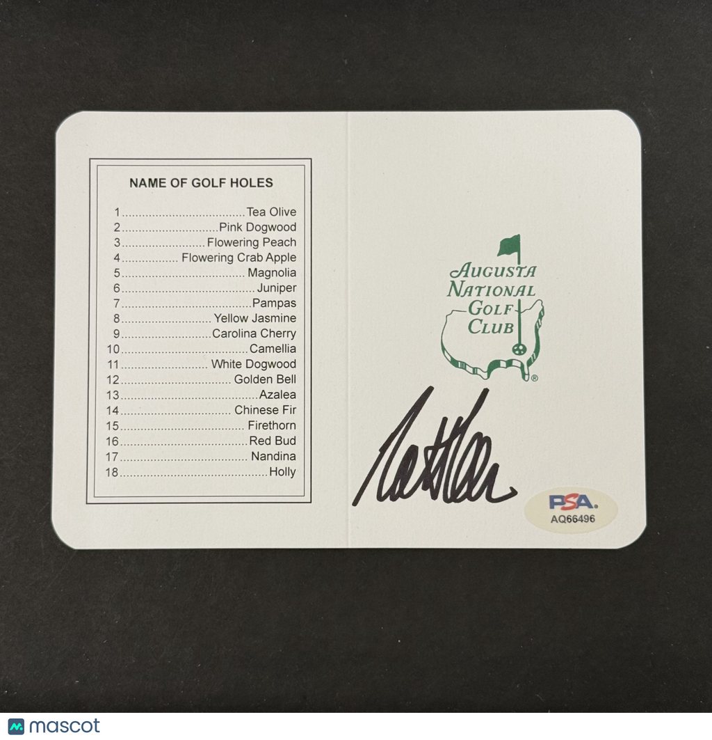 Matthieu Pavon Signed Golf Masters Golf Scorecards PSA Autographed