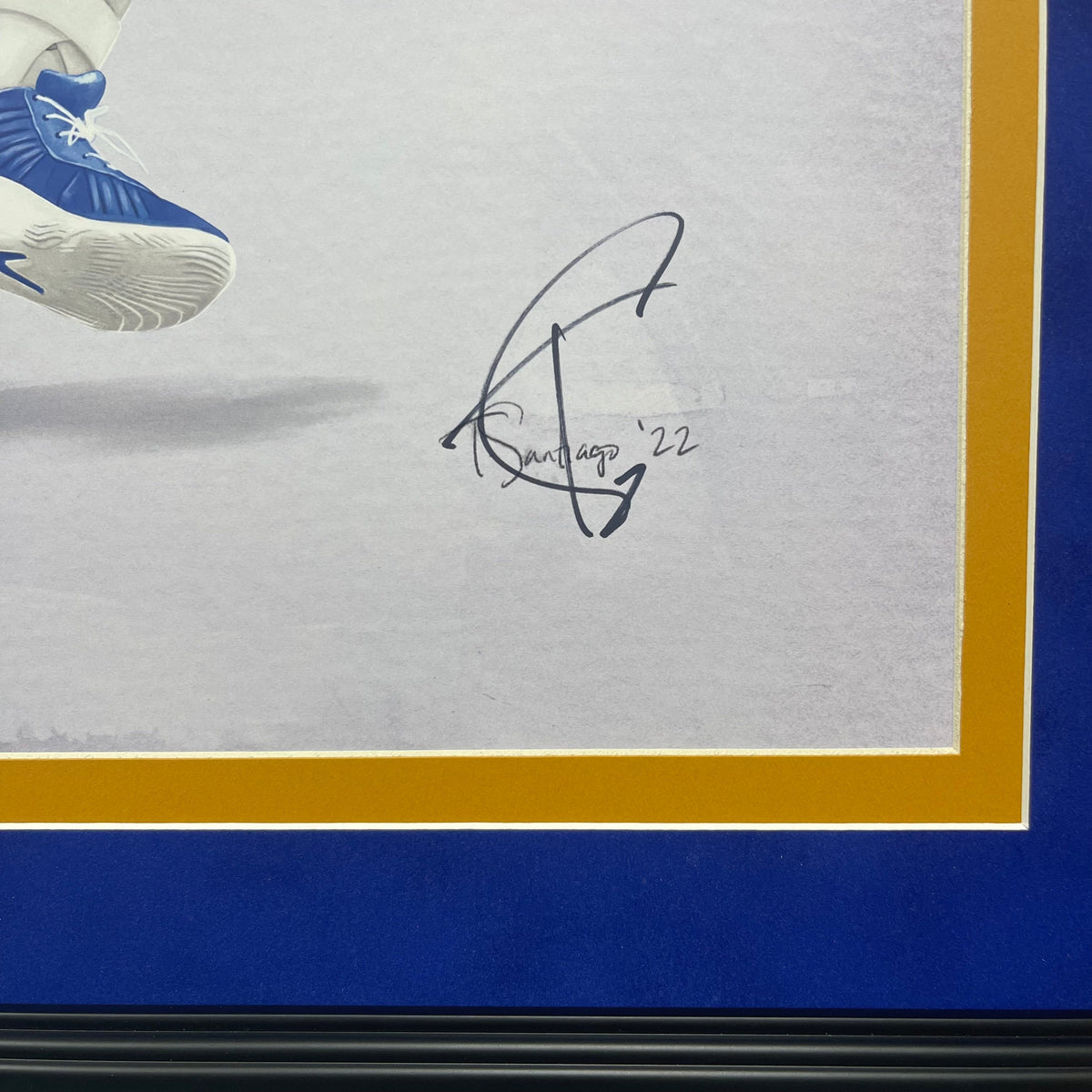 Stephen Curry Custom Framed Lithograph Signed by Artist Tony Santiago Warriors