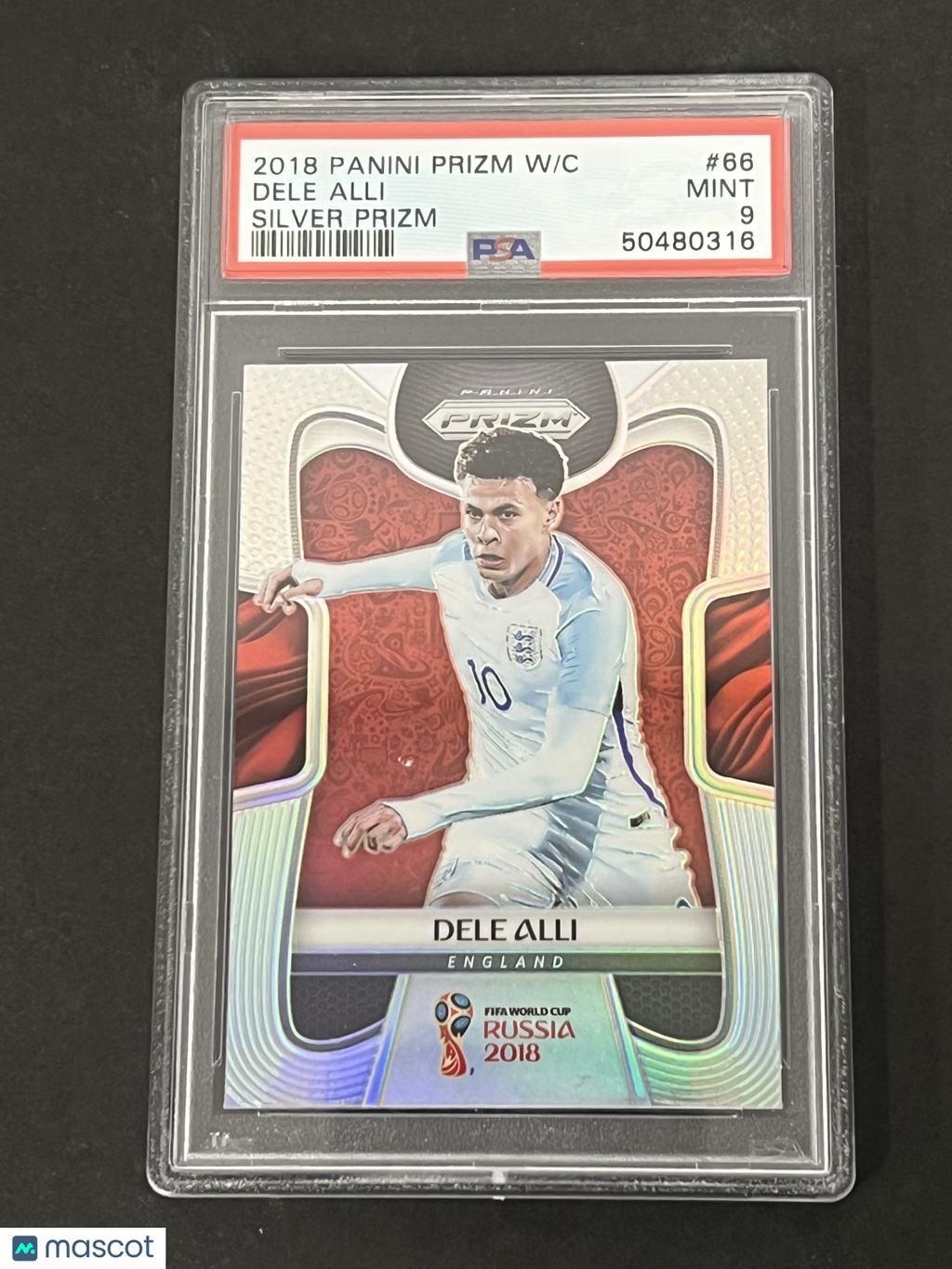 2018 Panini Prizm World Cup Silver#66 Dele Alli Signed Card PSA 9 Autographed