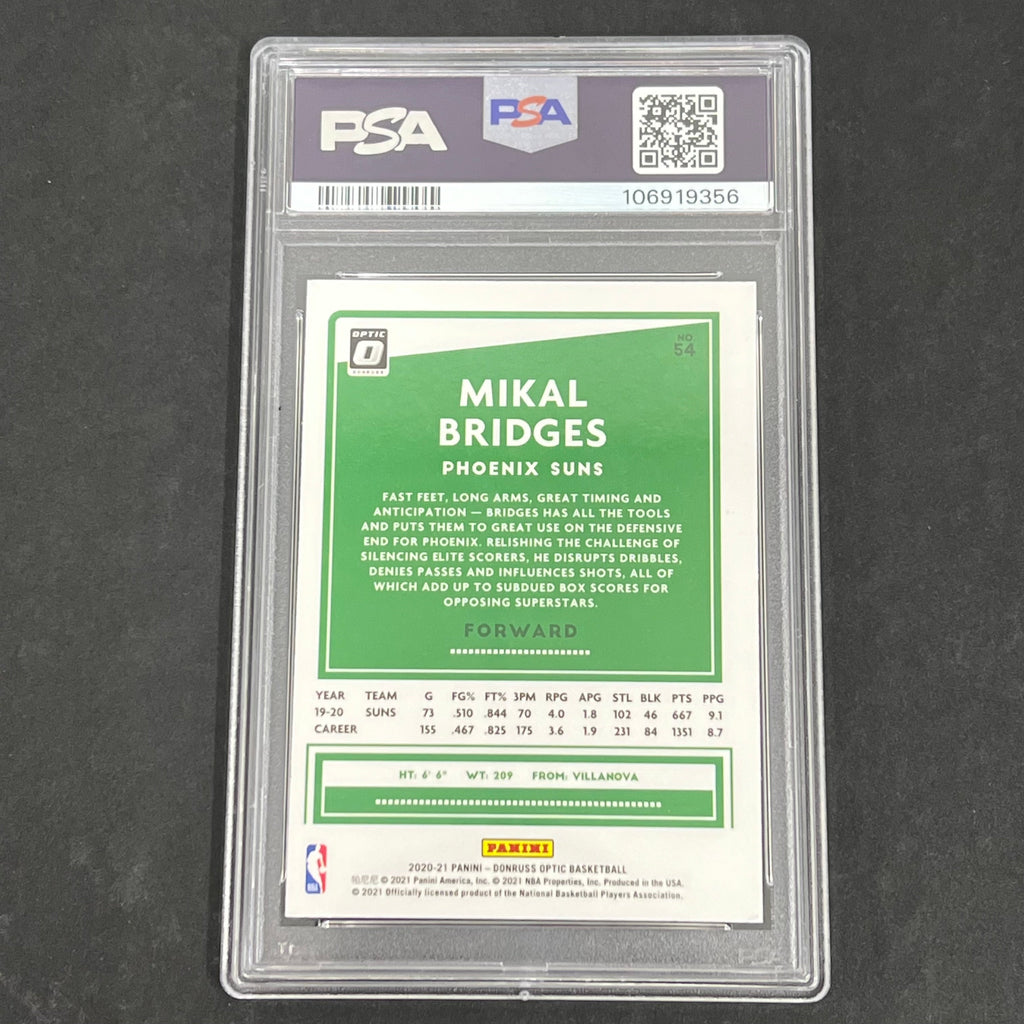 2020 Panini Donruss Optic #54 Mikal Bridges signed card PSA 10 Auto A