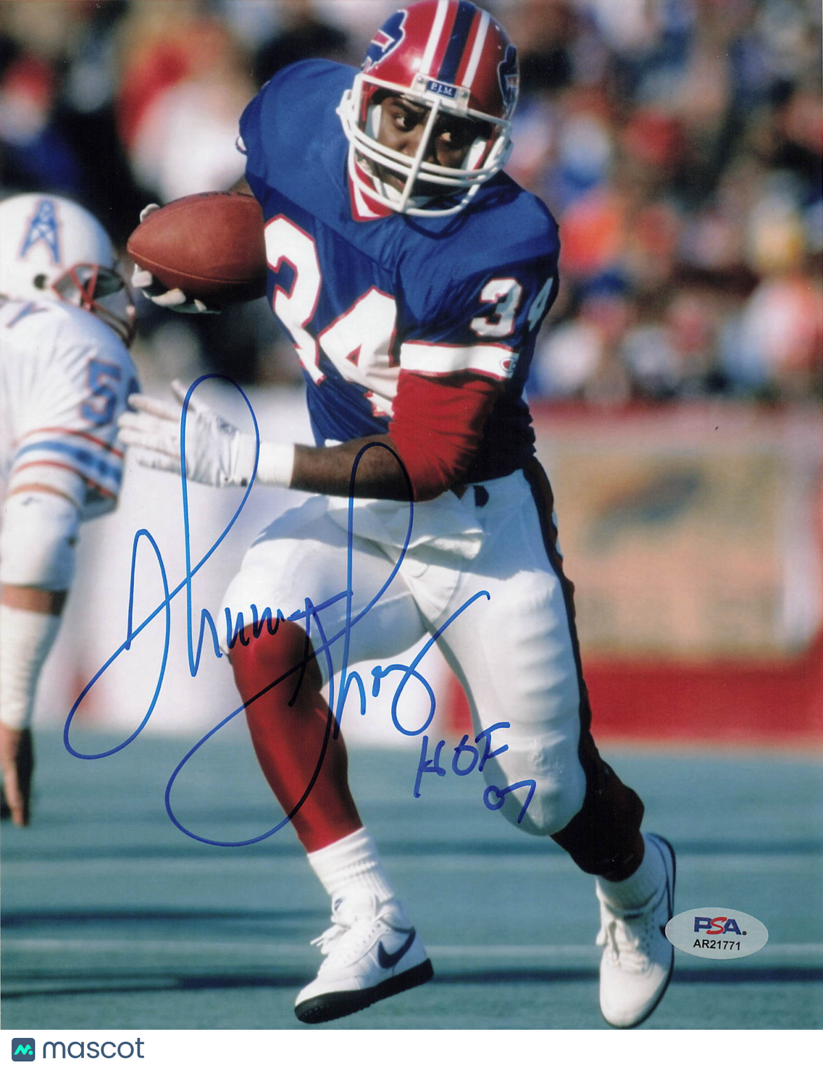Thurman Thomas Signed Buffalo Bills Football 8x10 Photo PSA Autographed
