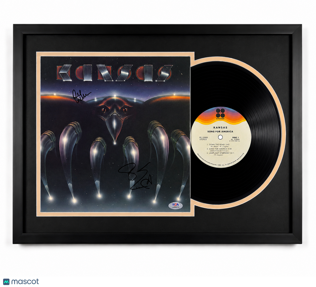 Phil Ehart & Richard Williams Signed Song for America Customed Framed Vinyl PSA