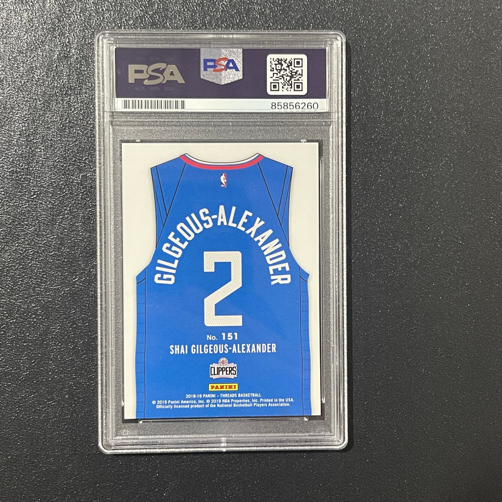 2018-19 Panini Threads#151 Shai Gilgeous-Alexander Signed Card Auto PSA Slabbed
