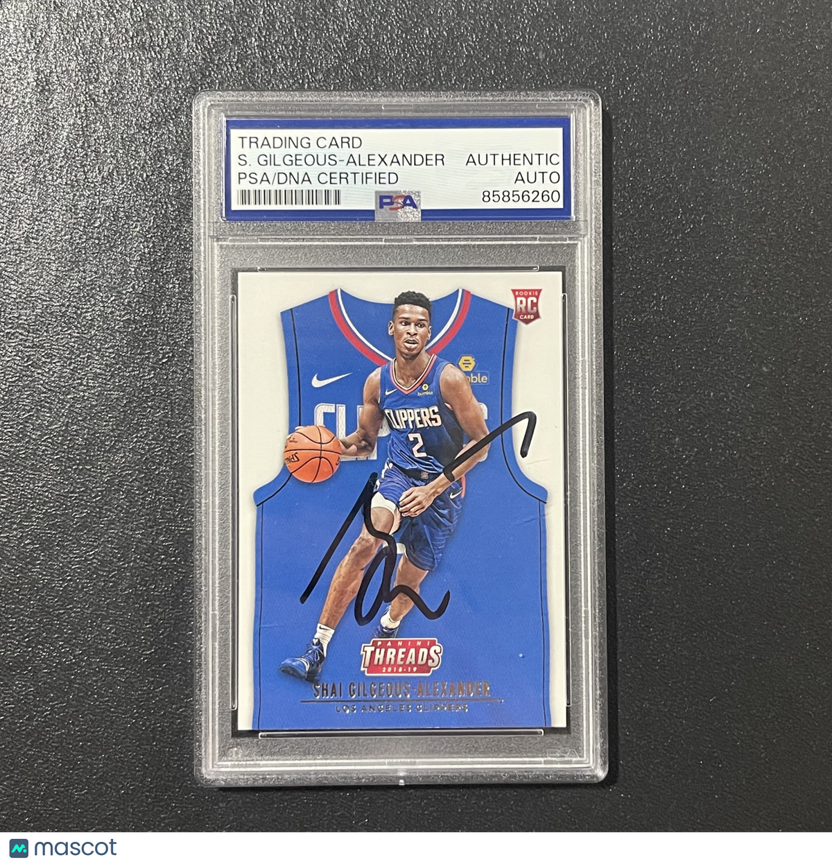 2018-19 Panini Threads#151 Shai Gilgeous-Alexander Signed Card Auto PSA Slabbed