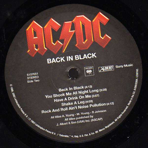 Back In Black (VINYL) | Mint (M) Mint (M)