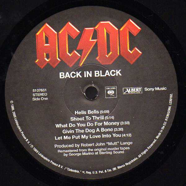 Back In Black (VINYL) | Mint (M) Mint (M)