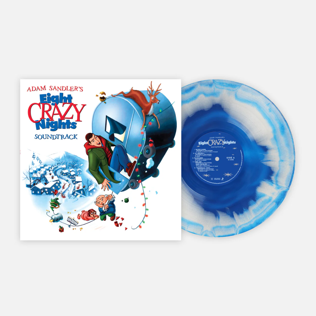 Adam Sandler Eight Crazy Nights (Original Motion Picture Soundtrack) (Limited Edition, "Blue-In-Whitey" Colored Vinyl) Vinyl Record
