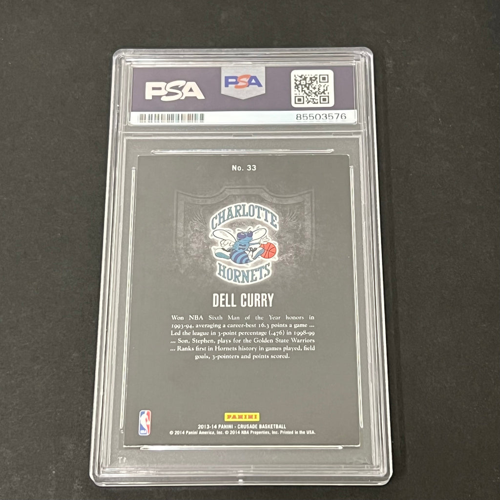 2013-14 Panini Crusade #33 Dell Curry signed card PSA Charlotte Hornets