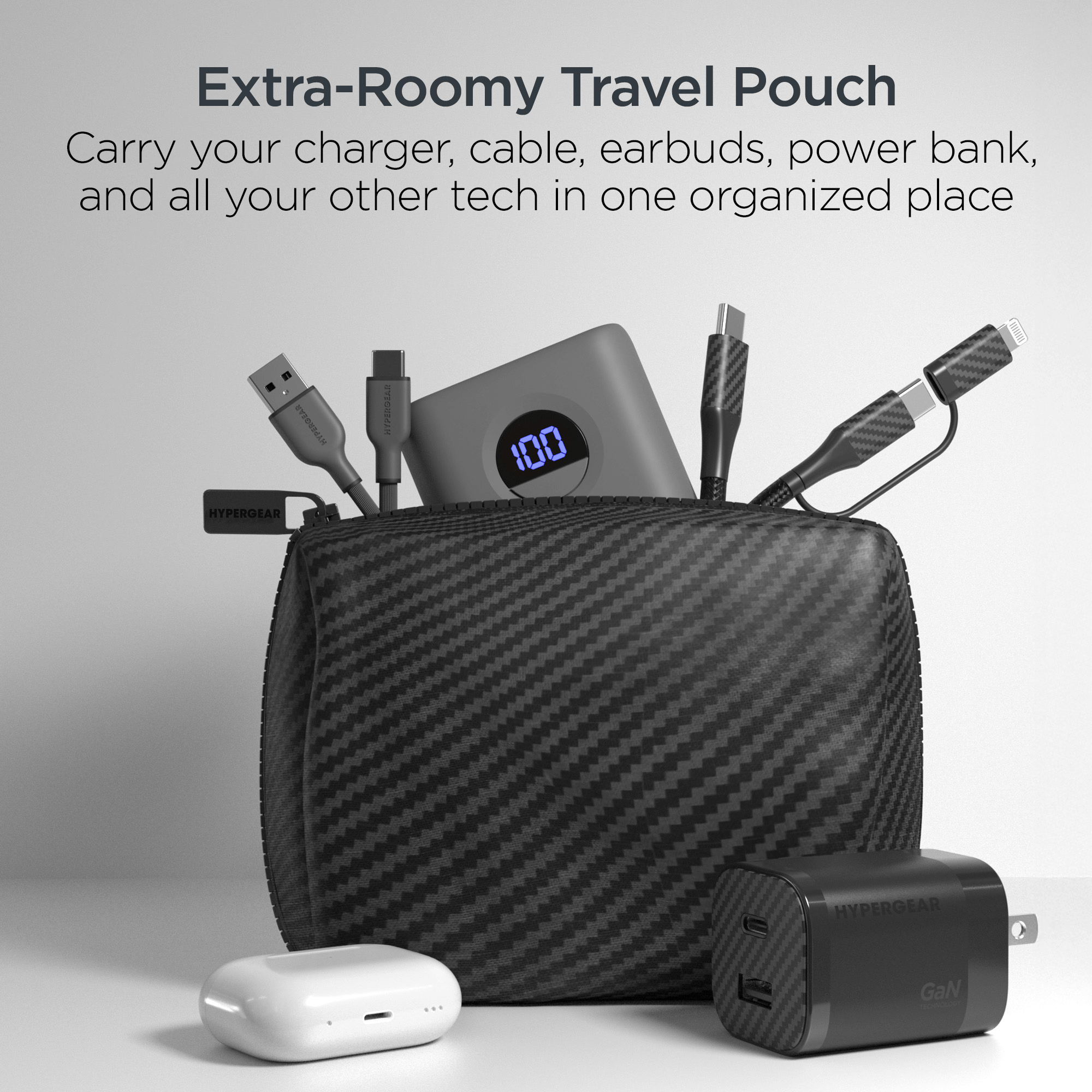 HyperGear TECHcessories 30W USB-C PD Charging Kit with Travel Pouch