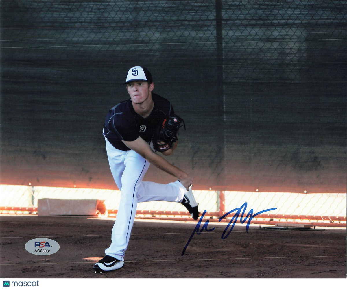 Mason Thompson San Diego Padres Signed 8x10 Photo PSA