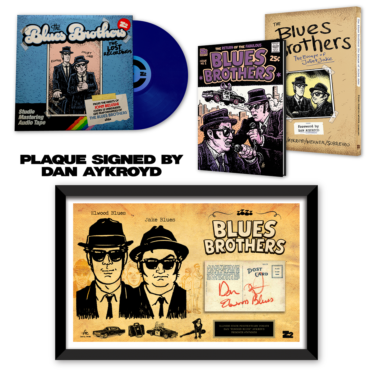 The Blues Brothers - The Escape of Joliet Jake - Signed by Dan Aykroyd (Platinum Edition) Graphic Novel & Vinyl Record