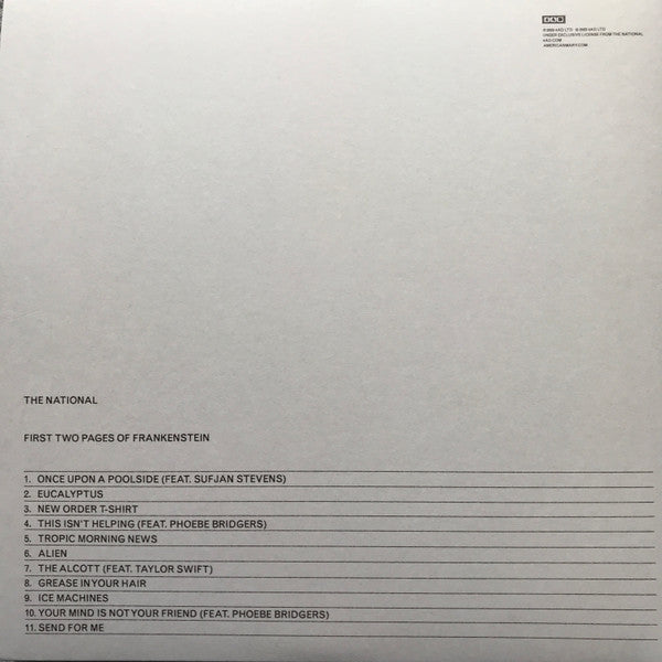 The National First Two Pages Of Frankenstein LP Mint (M) Mint (M)