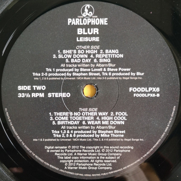 Blur - Leisure (VINYL) | Mint (M) Mint (M)