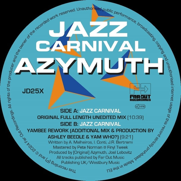 Azymuth - Jazz Carnival (Original Full Length Unedited Mix) Vinyl Record