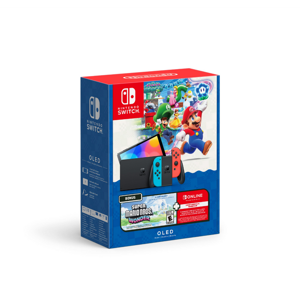 Nintendo - Switch Console OLED - Super Mario Bros Wonder Bundle