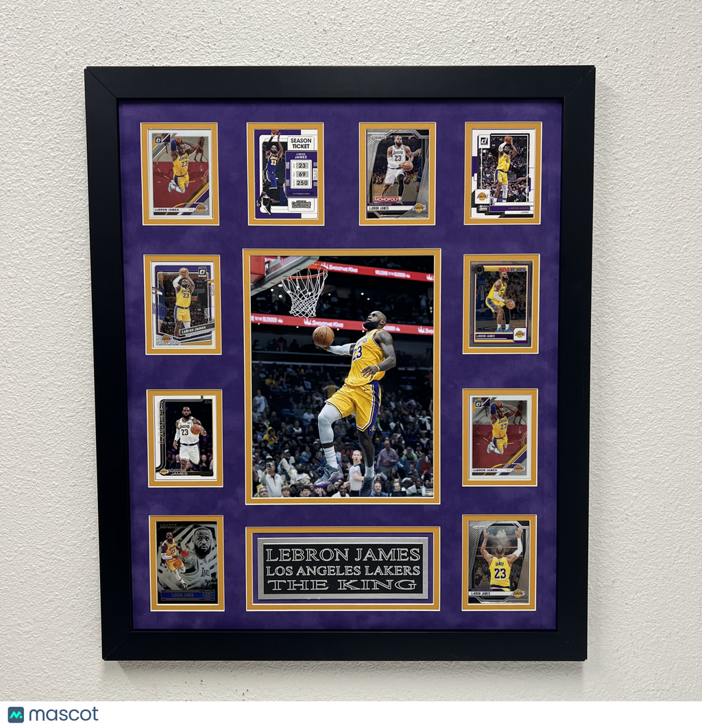 Lebron James 10-Card Custom Display Frame Los Angeles Lakers