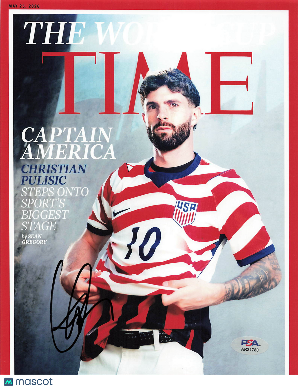 Christian Pulisic Signed USMNT Soccer 8x10 Photo PSA Autographed