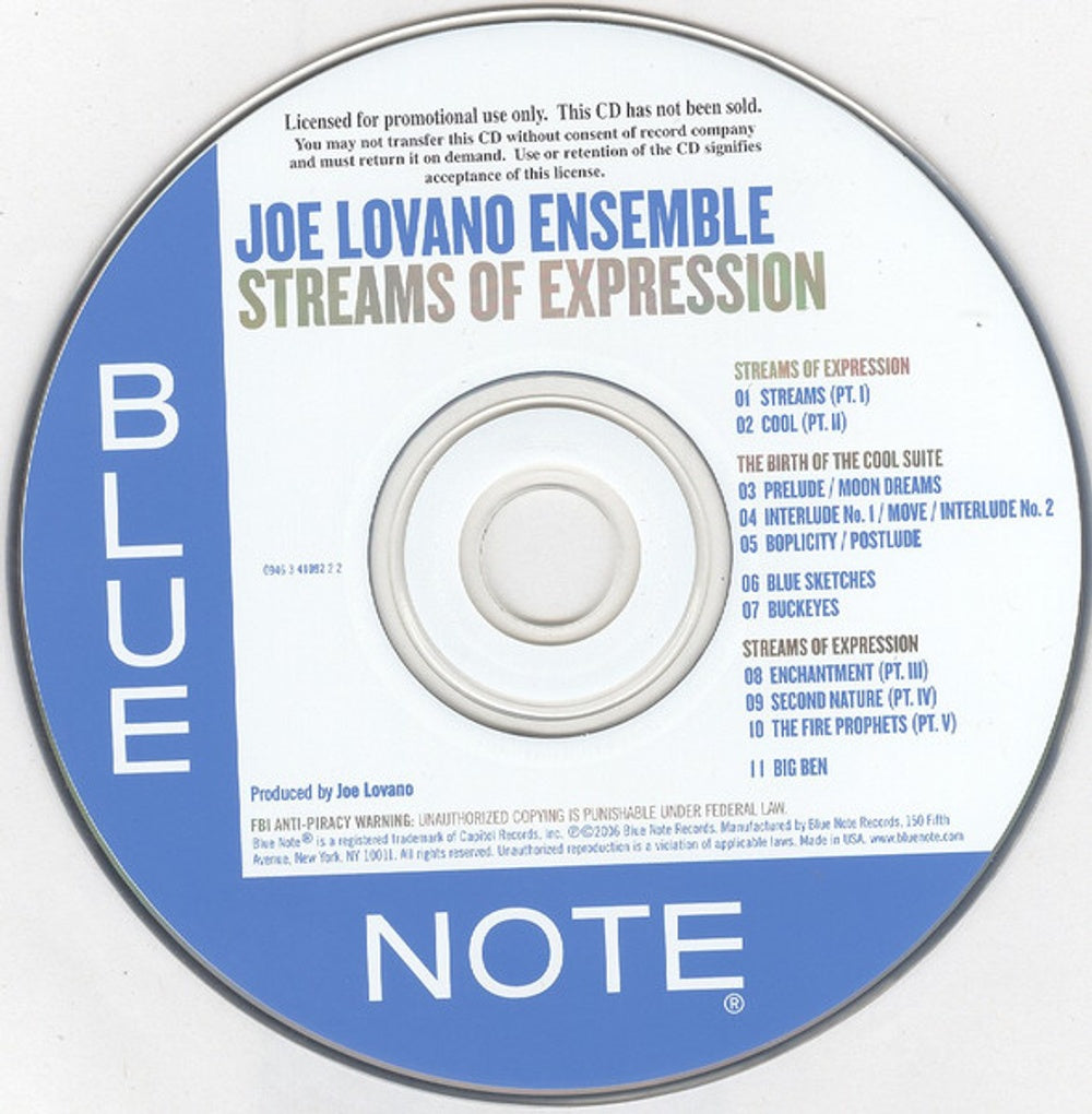 Joe Lovano Ensemble – Streams of Expression Music CD