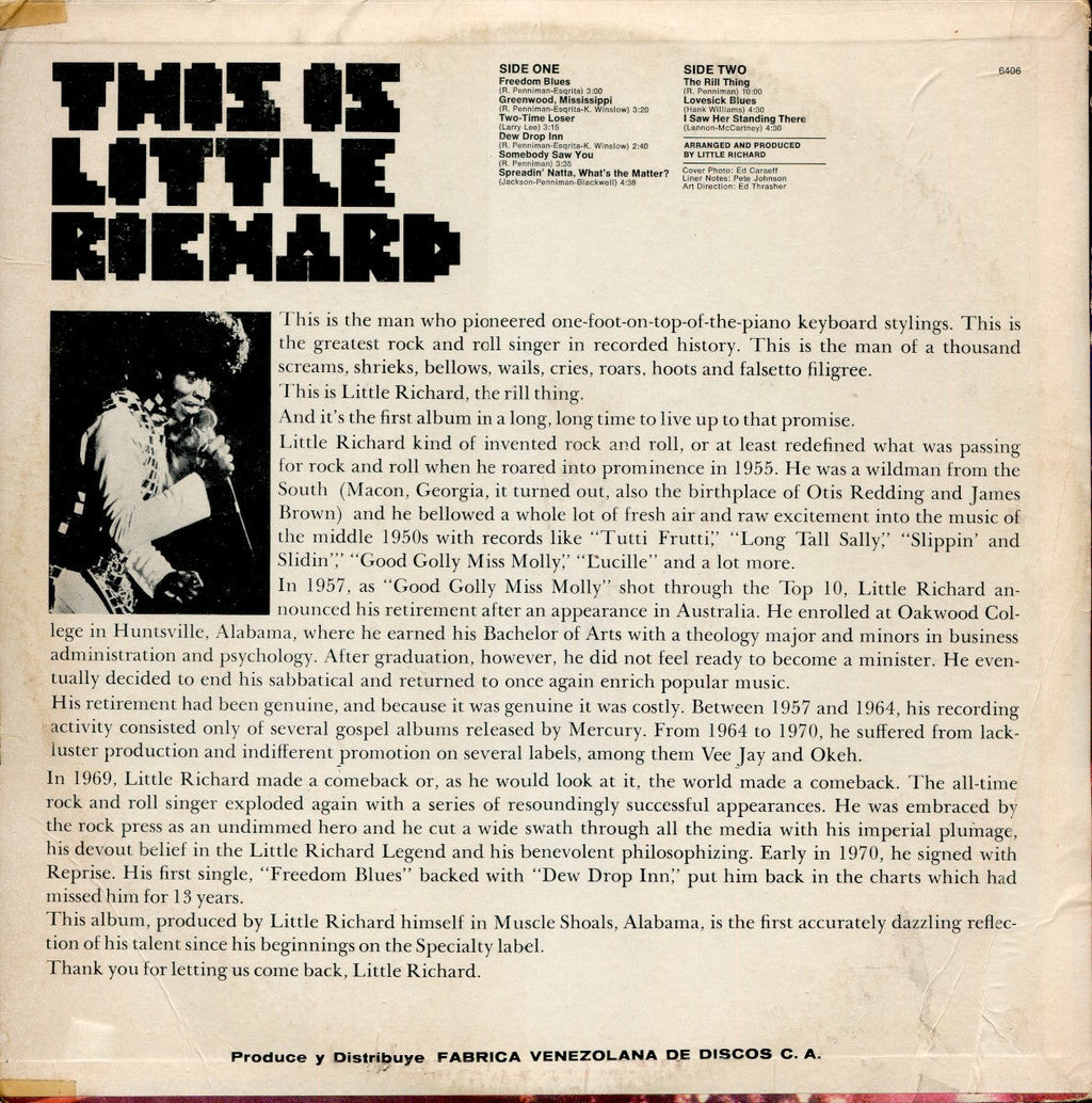 Little Richard – The Rill Thing (LP Vinyl) Vinyl Record