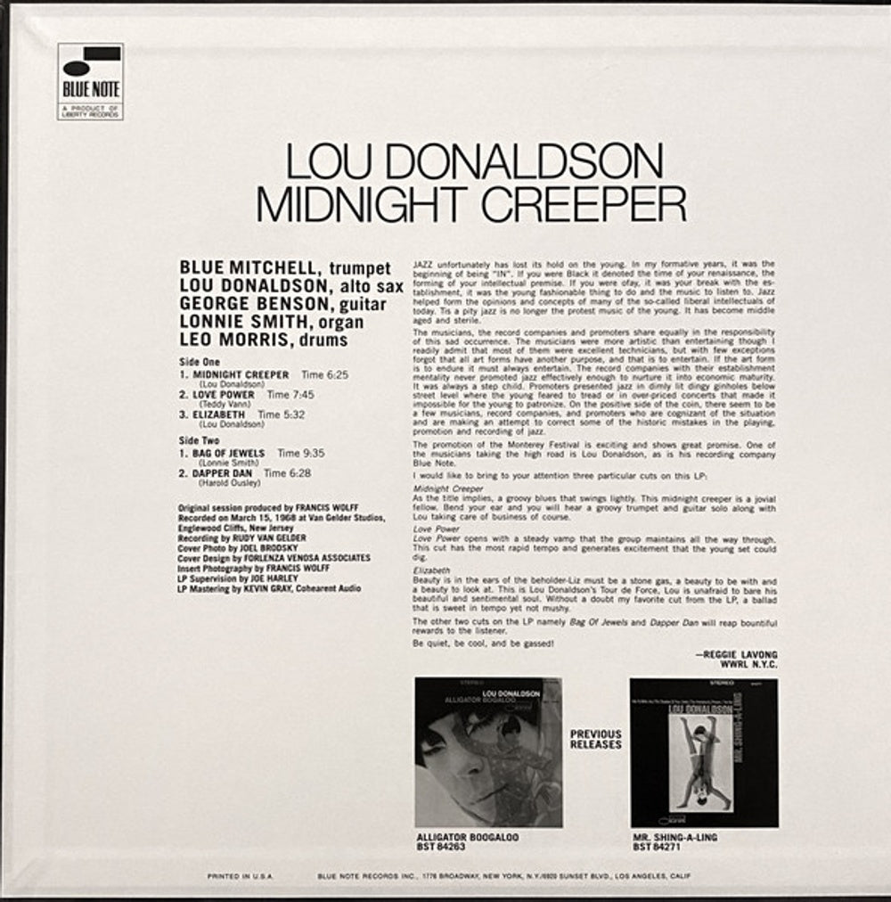 Lou Donaldson – Midnight Creeper (LP Vinyl) Vinyl Record