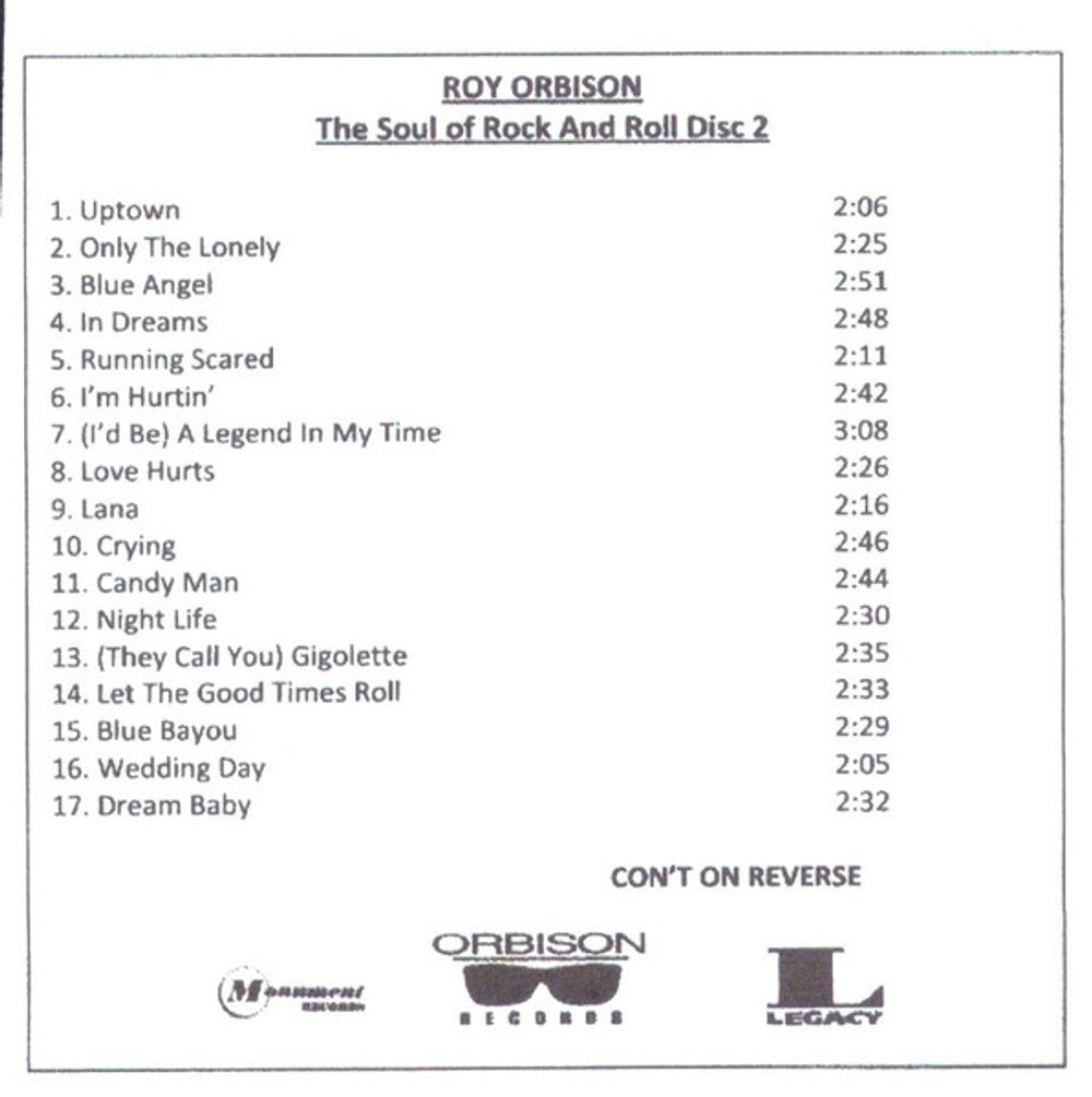 Roy Orbison – The Soul Of Rock and Roll (4-CD) Music CD