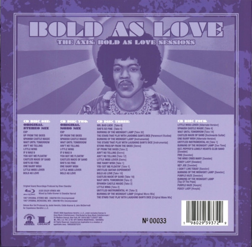 The Jimi Hendrix Experience – Bold As Love (4-CD + Blu-ray) Music CD