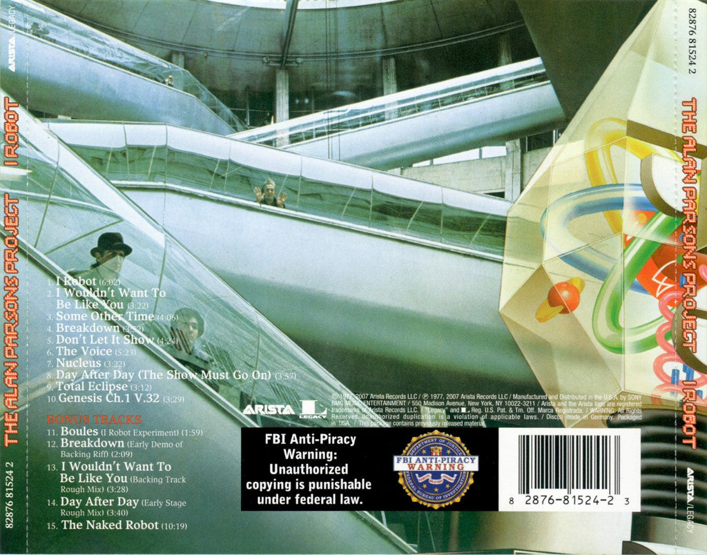Alan Parsons Project – I Robot Music CD
