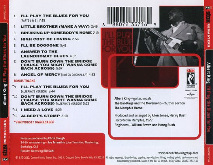 Albert King – I'll Play The Blues For You Music CD