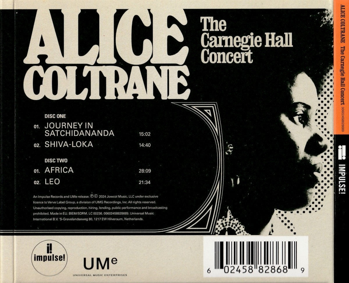 Alice Coltrane – The Carnegie Hall Concert  (2-CD) Music CD
