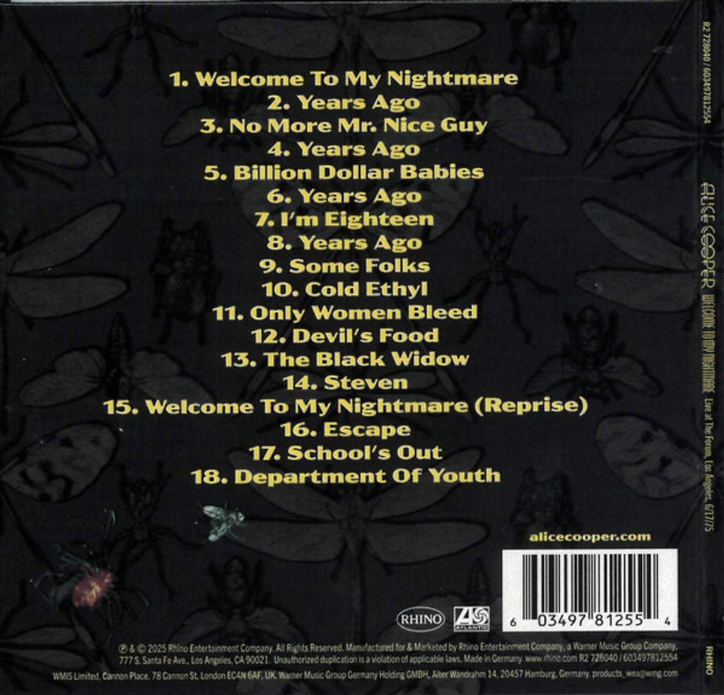 Alice Cooper – Welcome To My Nightmare: Live At The Forum Los Music CD